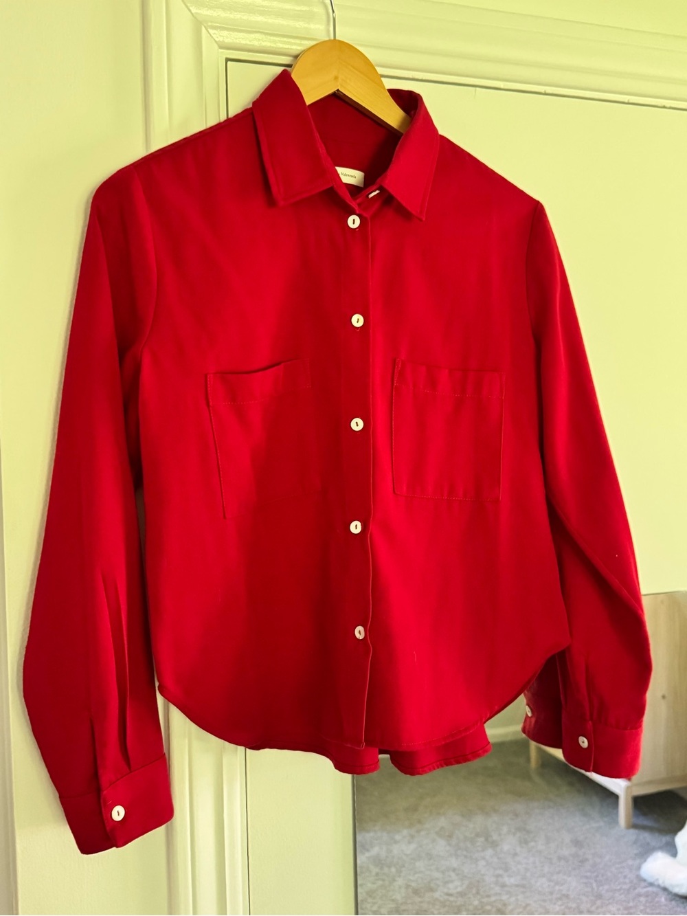 Beatrice Valenzuela Red wool Button-Up Shirt
